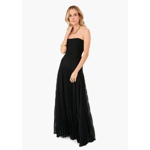 Alexis Sunniva Gown - Black Pleated Strapless Gown XS